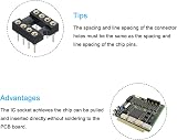 sourcing map 4pcs 8P DIP IC Socket Adapter Round Pin 2.54mm Pitch 7.6mm Row to view 4
