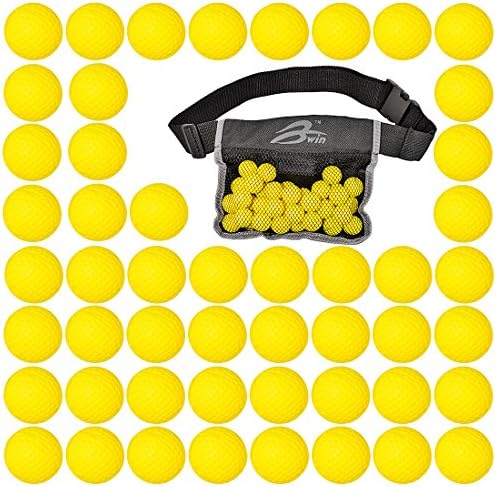 Round Refill Pack, Peleustech 50PCS Rounds Refill Bullet Balls Ammo and Tactical Waist-Bag for Nerf Rival Zeus, Apollo, Khaos, Atlas, Artemis Blasters - Yellow