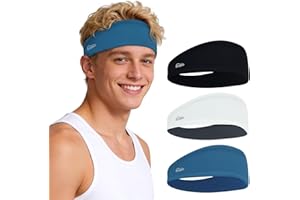 Sports Headbands for Men and Women - Breathable Quick-Drying Running Hair Band, Non Slip Elastic Head Sweat Bands for Fitness