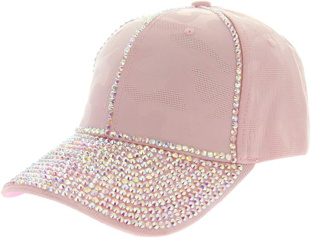TOP HEADWEAR Glitter Stud Baseball Cap Pink at Amazon Women’s