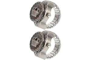 PartyKindom Men Women Finger Watch Clamshell Quartz Finger Ring Watch for Women Men Birthday Graduation