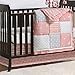 Coral Woodland and Geometric Patchwork 3 Piece Crib Bedding by The Peanut Shell