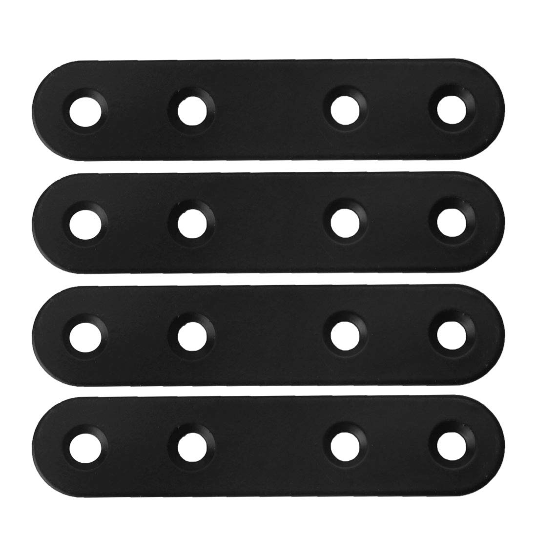 sourcing map 4pcs Straight Bracket Stainless Steel 80x17mm Flat Brace Corner Supporter with Screws for Wood Chair Bookshelf Board Window Furniture Brackets