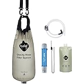 Yuclet Gravity Water Filter System w/ 2-Gal Bag & 0.1-Micron Water Filter Straw, Gravity-Fed Water Filtration System Water Purifier Survival for Camping, Backpacking, Hiking & Emergency Preparedness
