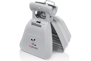 DogBuddy Pooper Scooper, Portable Dog Pooper Scooper, Poop Scooper for Small and Large Dogs, Pooper Scooper with Bag Attachment, Leash Clip and Dog Waste Bags Included (Large, Mist)