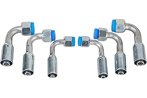 Wisepick 6PCS Air Conditioning #6#8#10 AC Fitting Set for Reduced Hose Female Oring Beadlock 90 Degree