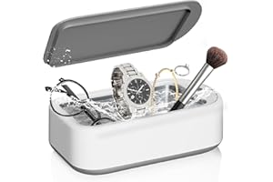 SUTOTAC Professional Ultrasonic Jewelry Cleaner, Sonic Jewelry Cleaner Machine 640ml 48KHz, with One-Touch Operation, Ultrasonic Cleaner for Rings, Glasses,Dentures,Brushes