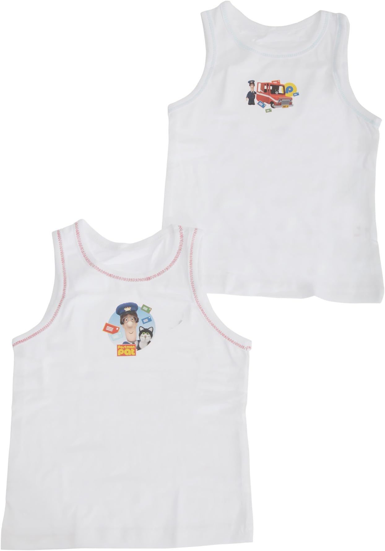 Postman Pat Childrens Boys Official Cotton Vests (Pack of 2)