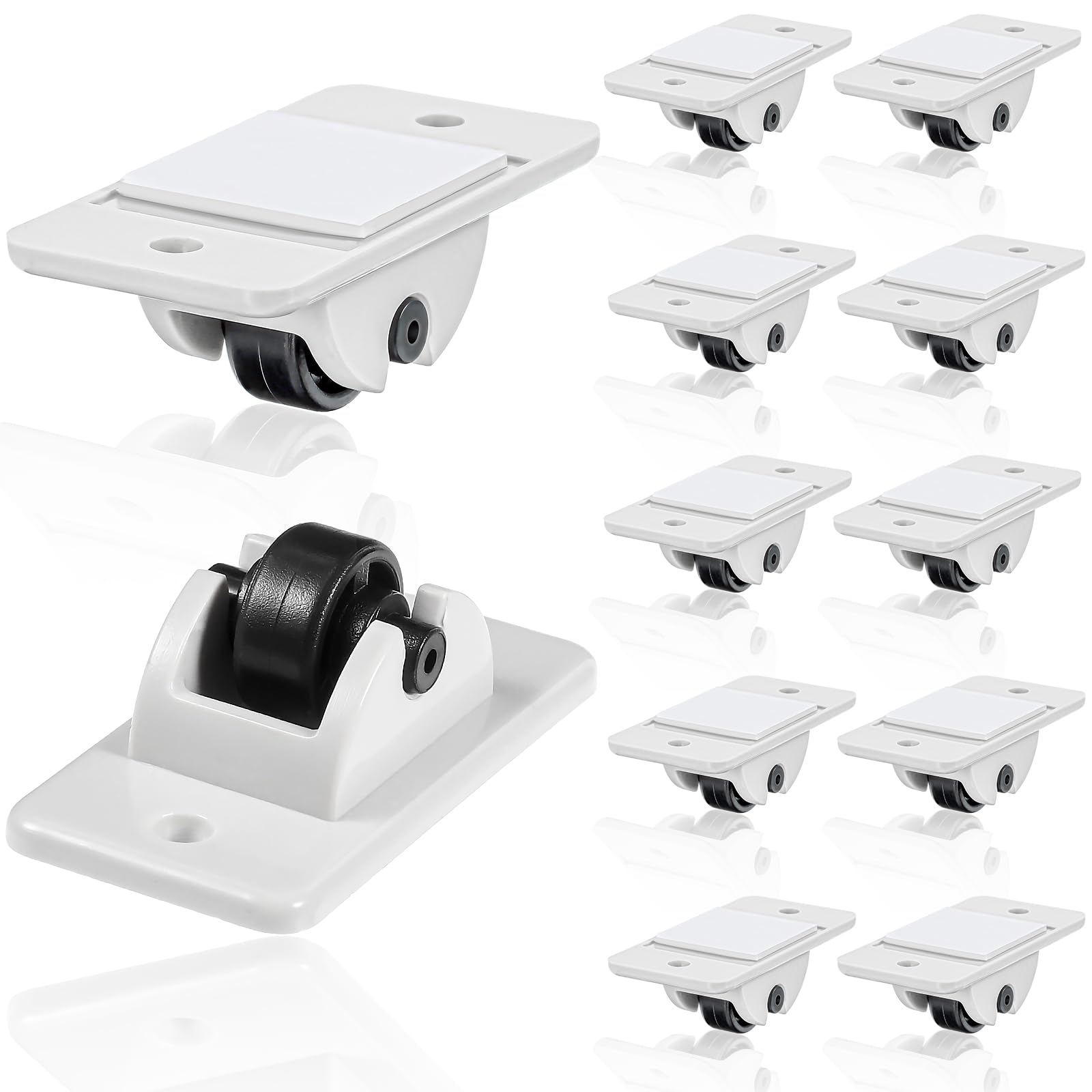 Photo 1 of 24 Pcs Self Adhesive Wheels Mini Fixed Wheels Caster Boxes Caster for Box Bottom Storage Rack DIY Toy Car Bin Storage(Classic Style)