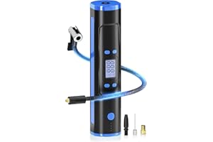 OFISPEED Tire Inflator Portable Air Compressor, Bike Pump, 152PSI Cordless Air Compressor with LCD Screen and Auto Shut-Off, Air Pump with Pressure Gauge for Bicycle, Motorcycle, Compact Car, Ball(Blue)