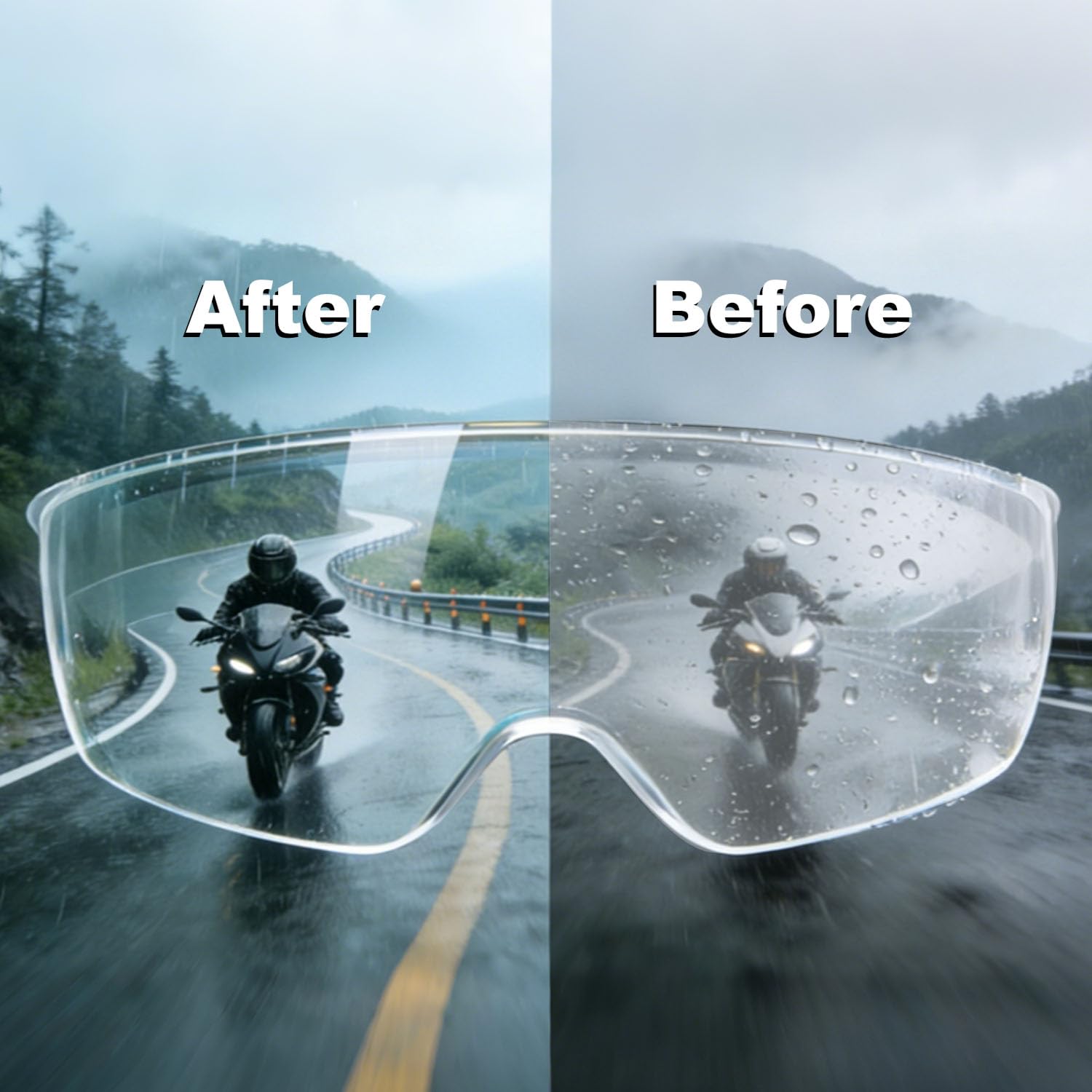 Universal Motorcycle Helmet Visor Anti-Fog Film & Rainproof Film - 2 PCS Large Version for Motorcycle Helmet Lens, Ultra HD Helmet Shield Films, Easy Installation without Glue Residue