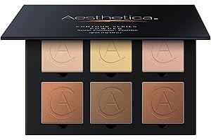 Aesthetica Cosmetics Contour and Highlighting Powder Foundation Palette/Contouring Makeup Kit; Easy-to-Follow, Step-by-Step Instructions Included