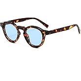 LJCZKA Vintage Round Sunglasses Mens Womens Classic Retro Circle Sun Glasses Trendy Unisex UV400 Protection Driving Outdoor