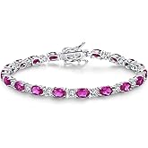 FANCIME Birthstone Bracelets Sterling Silver Tennis Bracelets Charm Fine Jewelry Valentines Day Gifts for Women 7"