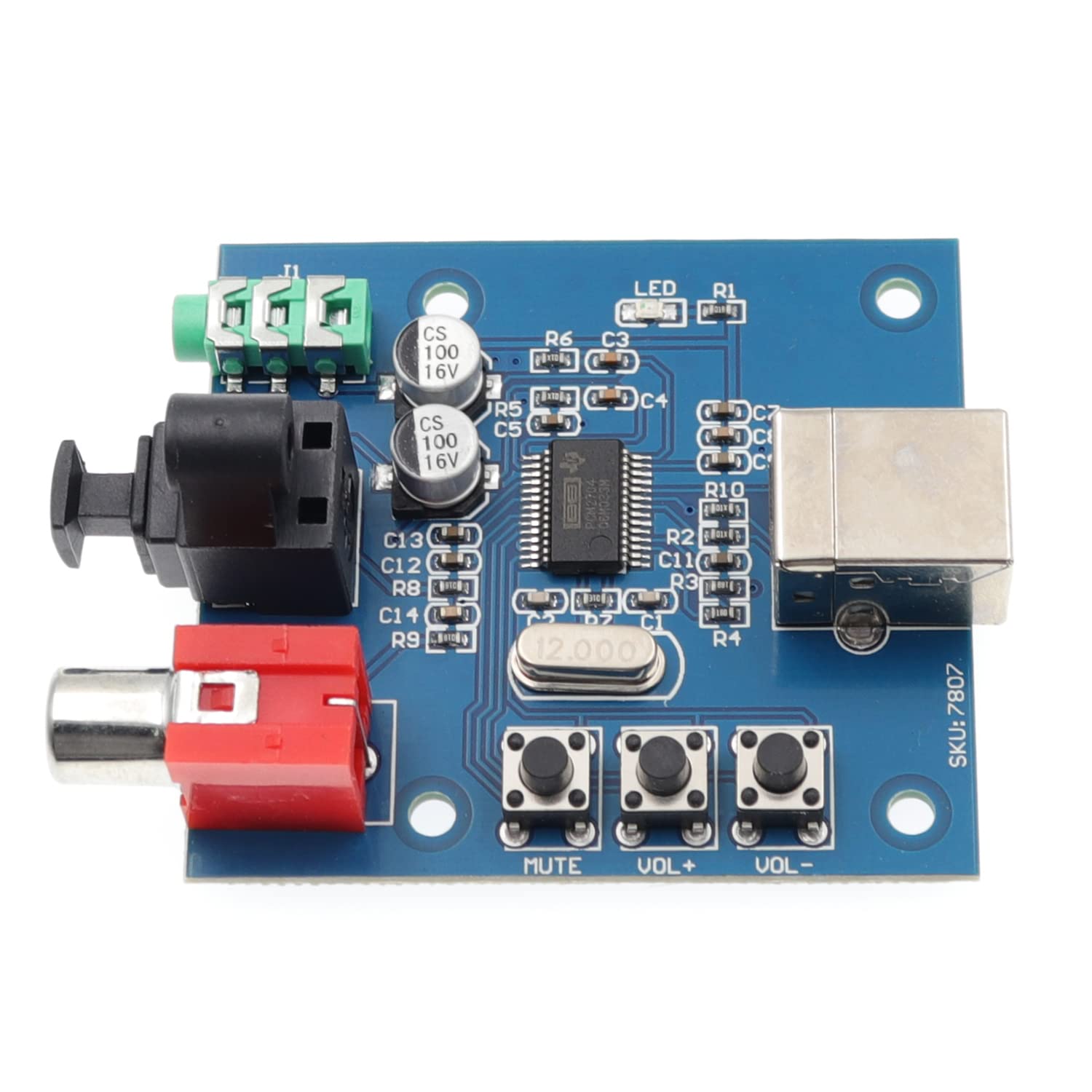 thumbnail image 2 of PCM2704 USB DAC Decoder Board – S/PDIF Coaxial & Optical Toslink + 3.5mm Analog Output 2 of 3