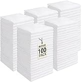 UNIMADE Washcloths Bulk - 100 Pack - Face Towels (12" x 12"), Highly Soft Wash Cloths and Hand Towels, Fast Drying Multi-Purpose Microfiber Cleansing Cloths for Bathroom, Hotel, Spa, and Salon - White