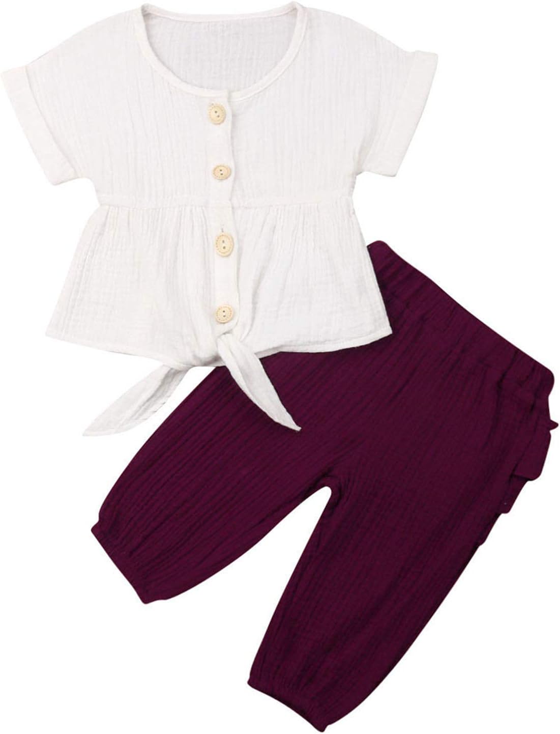 1-6T Baby Girl Pleated Wide Leg Palazzo Pants Outfits Halter Straps Off Shoulder Floral Vest Tops 2pcs Fall Outfit