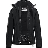 fit space Women's Pro Ski Jacket, Waterproof 15K Snowboard Jacket, Insulated Winter Coat with Helmet Hood & Armpit Vents