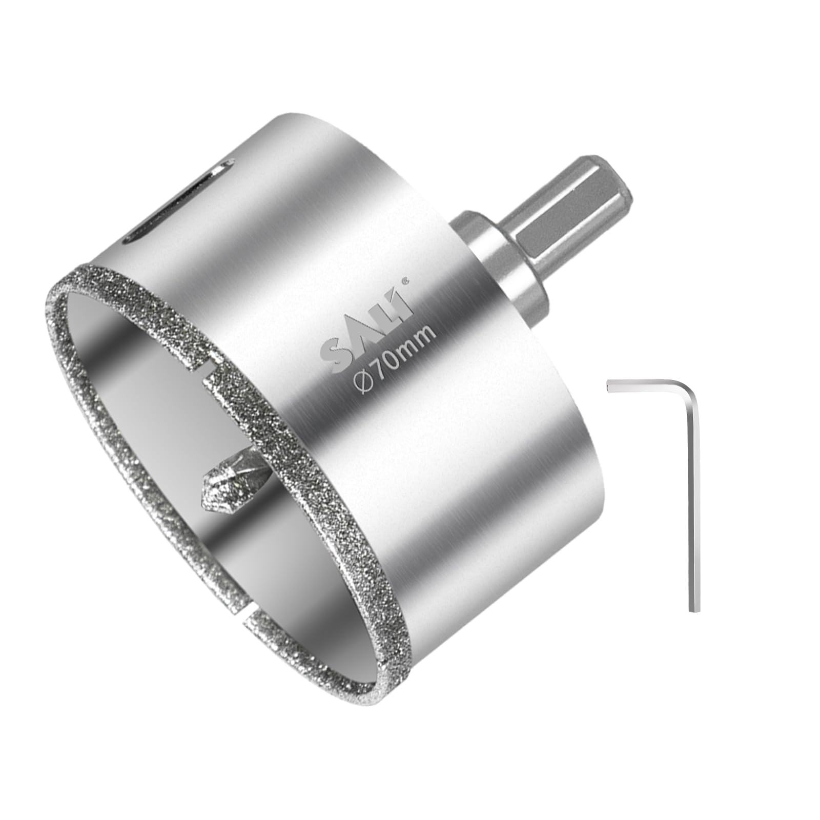 SALI Diamond Drill Bit 70 mm Diamond Hole Saw Drill with Center Guide Bit Glass Hole Saw Core Drill Bit for Glass/Tile/Ceramic/Marble/Limestone/Fiberglass/Porcelain Cutting