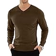 YTD Men's Casual Slim Fit V-Neck Pullover Long Sleeve Knitted Pullover Sweaters