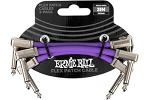 Ernie Ball Flex Patch Cable 3in - Purple - 3 Pack