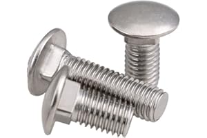 HH FASTENERS 1/4-20 A2 Stainless Steel Carriage Bolt Coach Bolt,Square Neck,Right Hand Threads,10-Pieces (1/4-20 x 1/2")