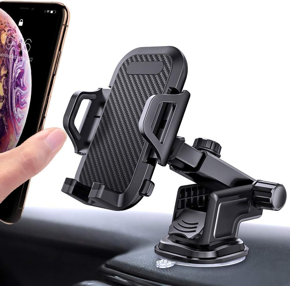 Car Phone Mount,Cell Phone Holder for Car Dash Windshield Dashboard Universal 360°,Strong Sticky Suction, One Button Release Car Cradle,Universal Smartphone Car Mount Holder Cradle for any smart phone