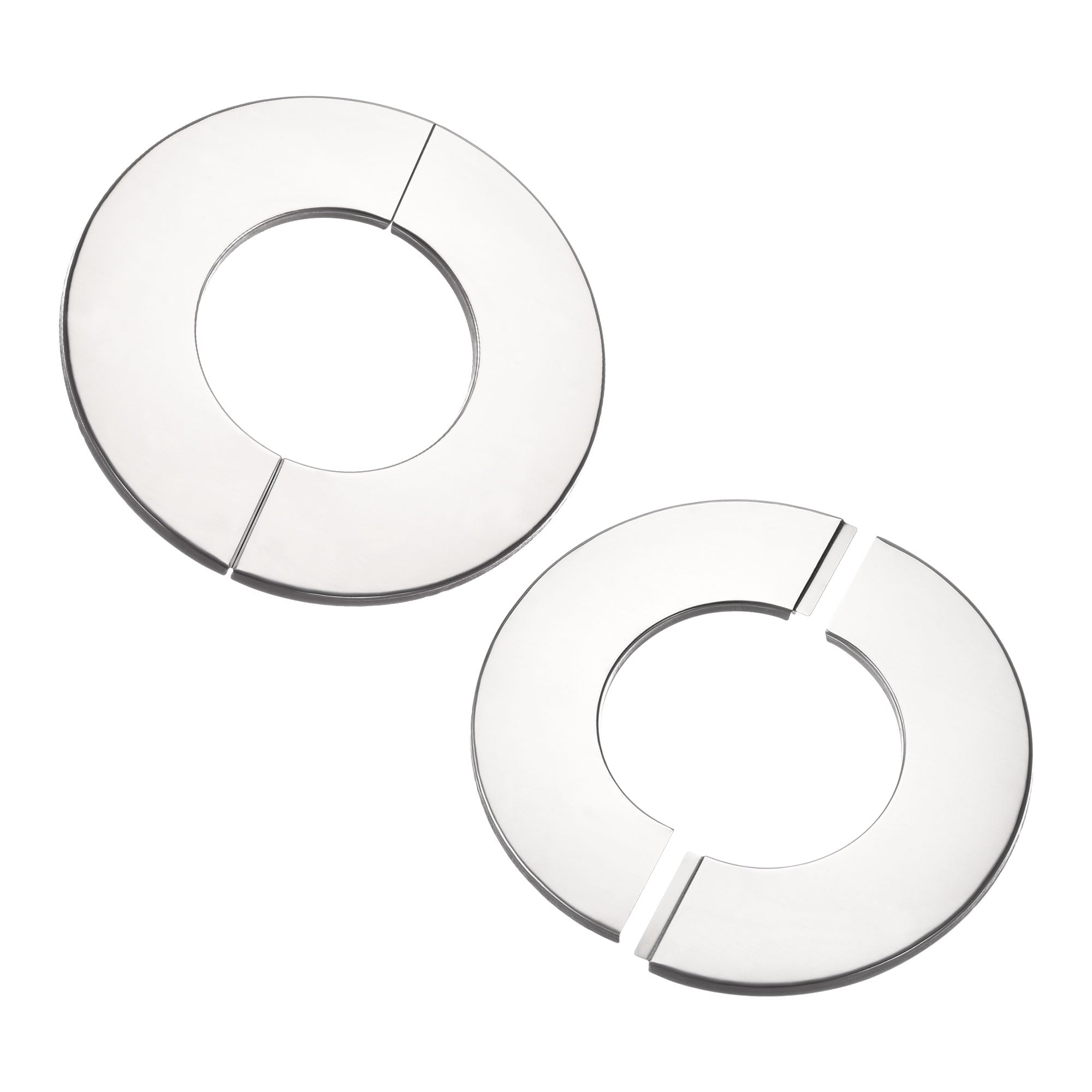 sourcing map Wall Split Flange, Stainless Steel Round Escutcheon Plate for 101mm Diameter Pipe 2Pcs