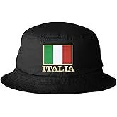 Go All Out Italia Flag with Classy Gold Trim Italy Italian Pride Bucket Ponytail Visor Embroidered Cap Dad Hat