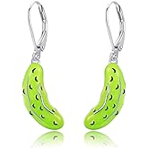Pickle Earrings Sterling Silver Pickle Cucumber Jewelry Gifts for Women