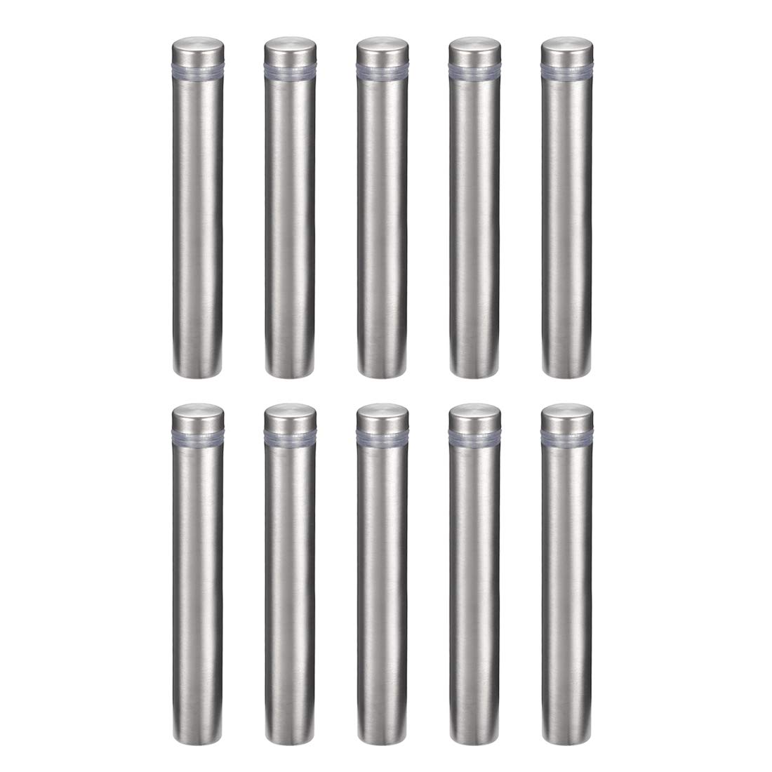 sourcing map 1/2 Dia x 3-1/8"(12x80mm) Standoff Screws Wall Mount Sign Holders Acrylic Glass Nails 10pcs