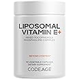 Codeage Liposomal Vitamin E Supplement - All Vitamin E Tocopherols - 3-Month Supply - Alpha Tocopherols, Beta, Gamma, and Delta - Liposomal Mixed Tocopherols - Non-GMO Phospholipid - 90 Capsules