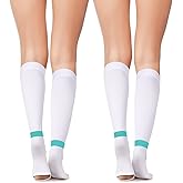 2 Pairs TED Hose Compression Stockings for Women Men Anti Embolism Knee High15-20 Mmhg Length Stocks with Inspect Toe Hole