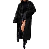 Womens Long Faux Fur Coat 2025 Winter Oversized Fluffy Luxury Long Sleeve Open Front Lapel Trench Coats Outerwear