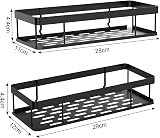 UUlioyer Shower Caddy 2-Pack Waterproof No Drilling Black Bathroom Shelf view 5