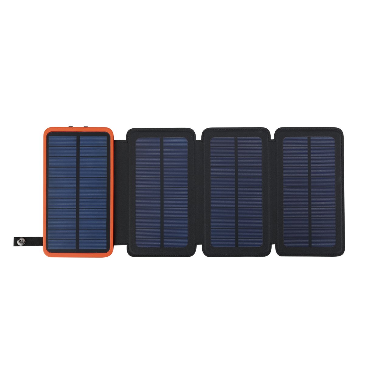 Solar Powerbank 10000mAh Faltbar Outdoor Solar Panel Ladegerät Dual USB Solar Batterie für Handy, iPhone, Samsung Galaxy ipad, Kamera (Orange+3 Panel)