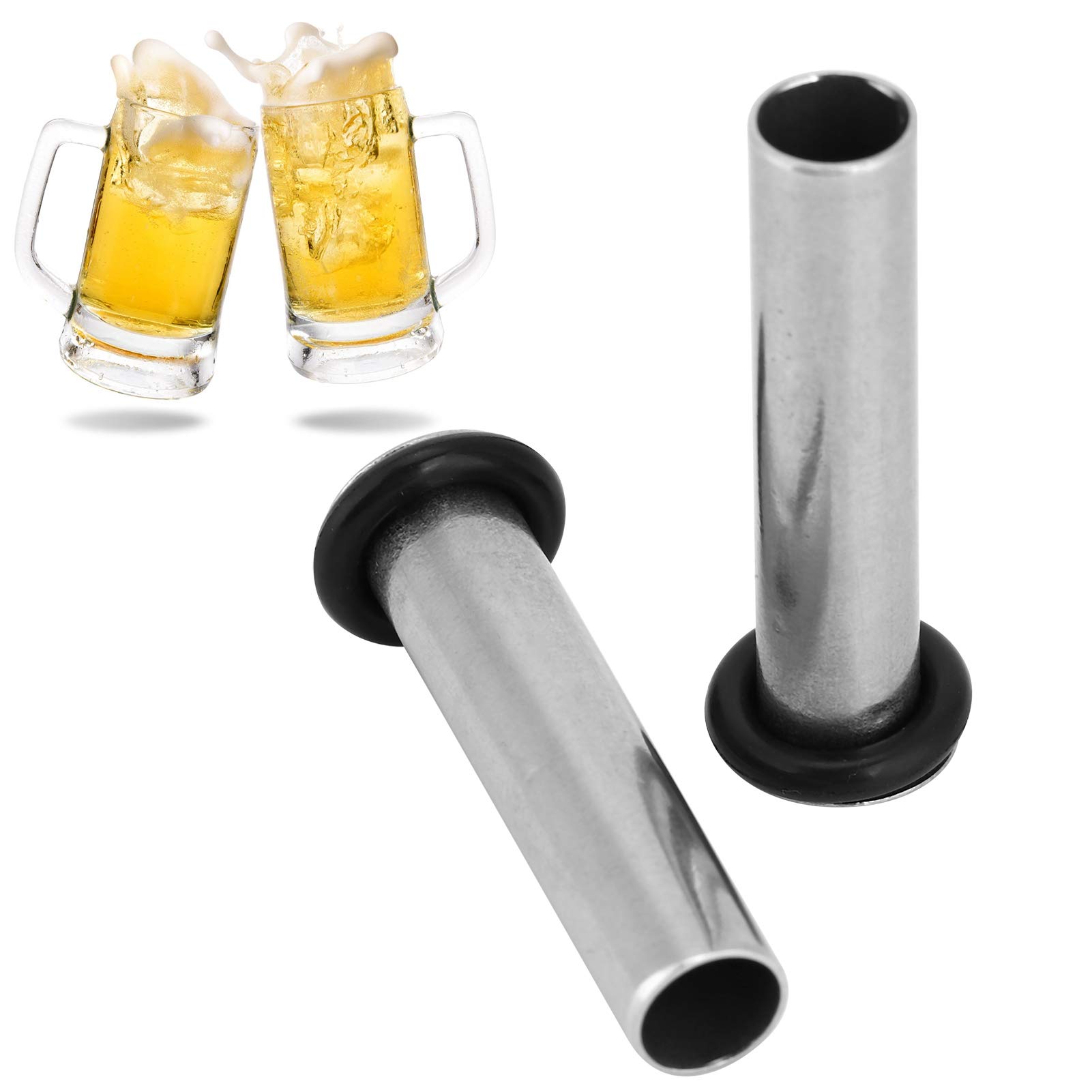 Duokon Gas Dip Tube, 2Pcs Stainless Steel Dip Tube Gas In for Cornelius Corny Keg Tube Homebrew Draft Beer Brew Accessories