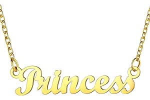 U7 Name Necklace (43 Name Stocked & Custom Any Name) for Women Girls, Solid Stainless Steel /18K Gold Plated，18“+2” Rolo Chai