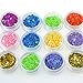 ReNext DIY 12 Colors Hollow Solid Heart Star Flower Glitter Sheet Spangle Nail Tip Deco