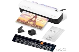MAKSHEIN 9 Inch Laminator Machine for Documents and Photos, 6 in1 A4 Thermal Laminator Machine with Never Jam Technology, 15 Laminating Sheets, Use for Home Office School