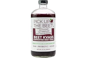 Pick Up The Beet Organic Beet Juice Kvass with Live Probiotics, Vegan - Natural Nitric Oxide Boost, Fermented Beet Tonic, Sugar Cravings Support, 32 Ounces, 1 Bottle