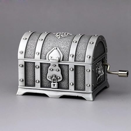 XUEQ Caja De Música De Plata De Metal Con Cerraduras Handy Mini Cajas: Amazon.es: Hogar
