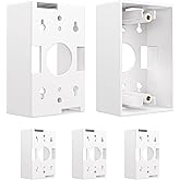 Cable Matters 5-Pack 1-Gang Low Voltage Surface Mount Backbox, White | 1.85-Inch Deep, Multiple Cable Cutouts, Mounting Screws Included, for Low-Voltage Cable Installations