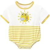 DREAMHALO Baby Boy Girl Bodysuits Unisex Toddler Short Sleeve Bodysuit Toddlers Viscose from Bamboo Snap Playsuit Outfit