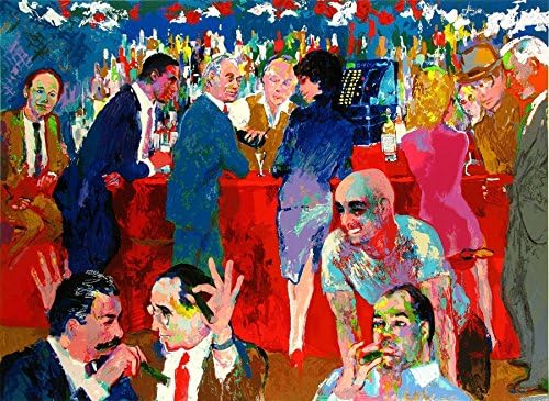 The Period A1942 LeRoy Neiman Abstract Drinking Men Women .(16x20Inch)Only Canvas Oil Painting Home decoration Living Room bedroom (Frameless)