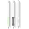 3 Pack iPencil Grips Case Cover Silicone Sleeve Holder Compatible with Apple Pencil (USB-C)&Apple Pencil (2nd Generation),iPad Pro 11 12.9 inch 2018 (White, Grey, Green)