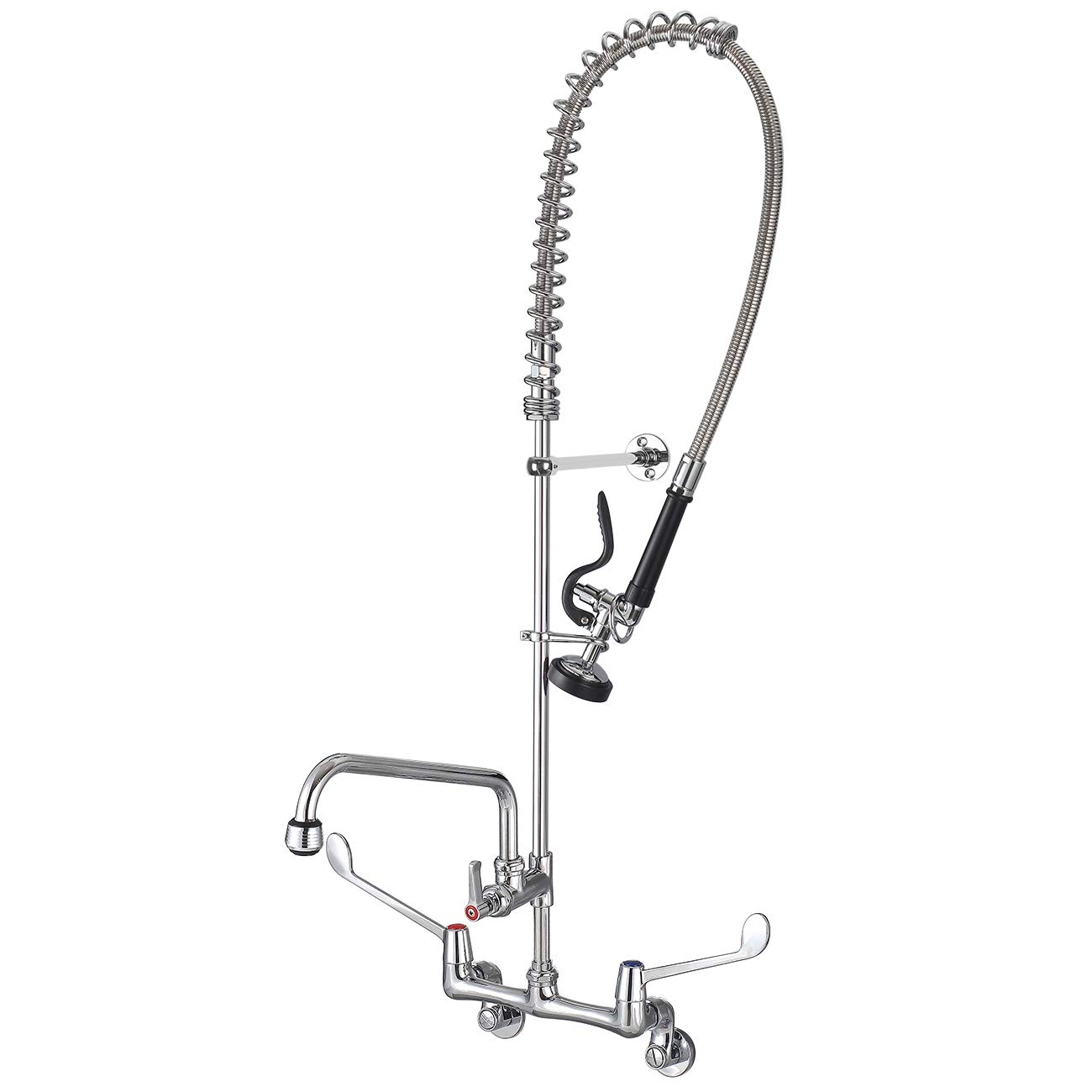 MSTJRY Commercial Sink Faucet with Sprayer, Commercial Wall Mount