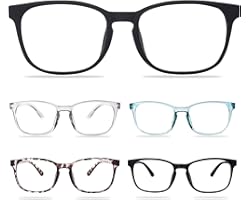 CHEERS DEVICES 5-Pack Reading Glasses Blue Light Blocking, Computer Readers for Women Men Anti Glare UV Filter Eyeglasses