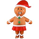 Svansea Inflatable Gingerbread Man Costume Christmas Adult Unisex Blow Up Funny Outfit Giant Halloween Xmas Character Cosplay Party Suit for Men Women
