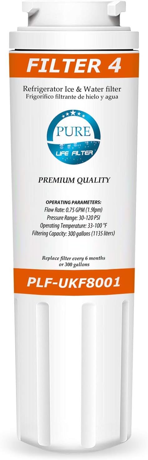 Pure Life Filter 4 UKF8001 Refrigerator Ice&Water PREMIUM Replacement Filter Compatible with Maytag Whirlpool KitchenAid Jenn-Air Amana Kenmore